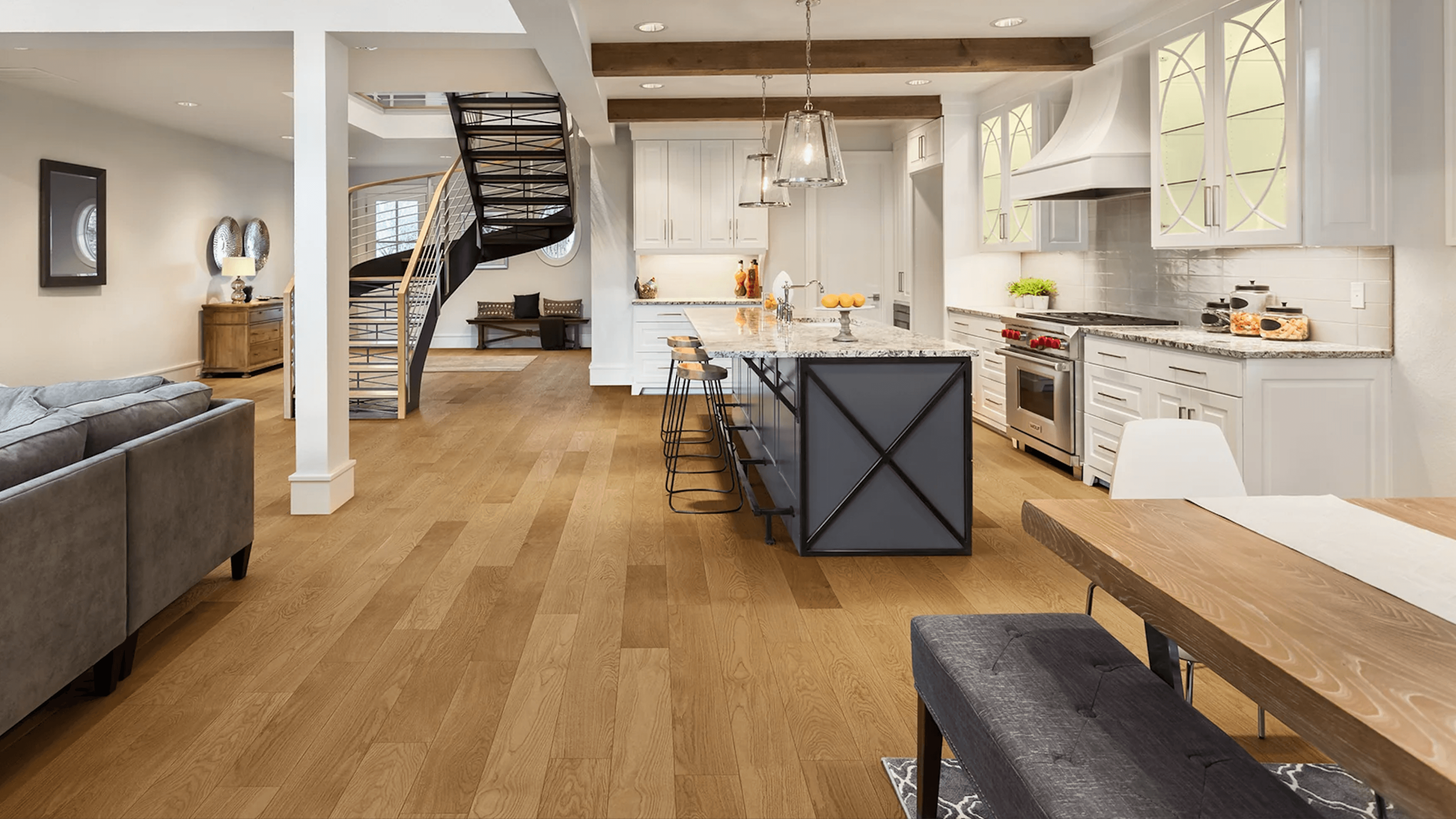 Hardwood flooring in a residential interior